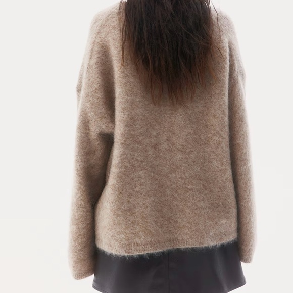 OVERSIZED MOHAIR-BLEND SWEATER, size S, beige - Picture 2 of 7